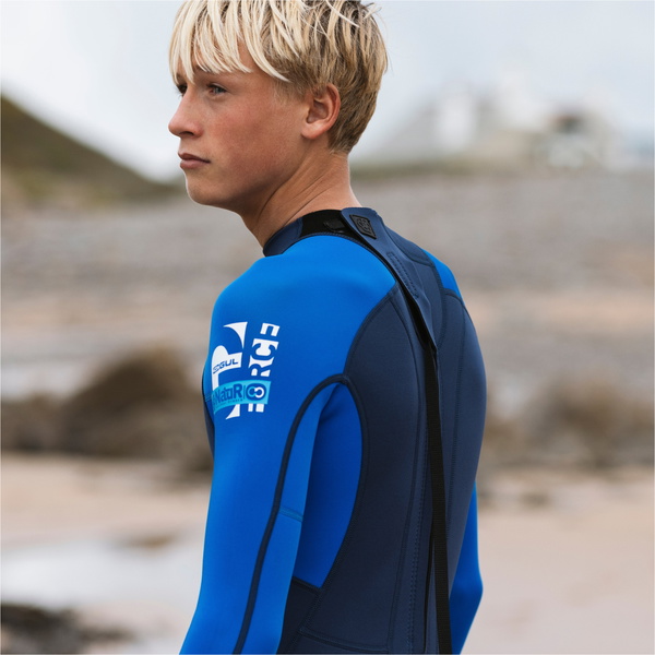 2026 Gul Junior G-Force Natur 3/2mm Back Zip Wetsuit GF1307-NABL - Navy / Blue